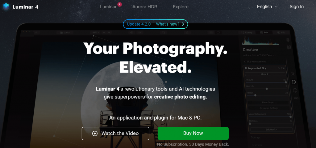 Skylum Luminar 4 - Best Mac Photo Editing Apps and Software