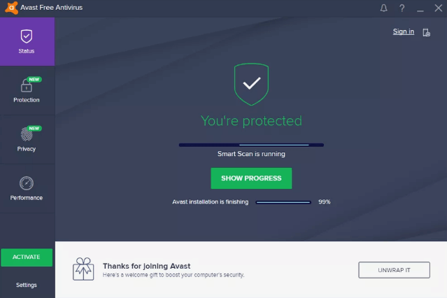 Avast Free Antivirus - Best Spyware Removal Tool