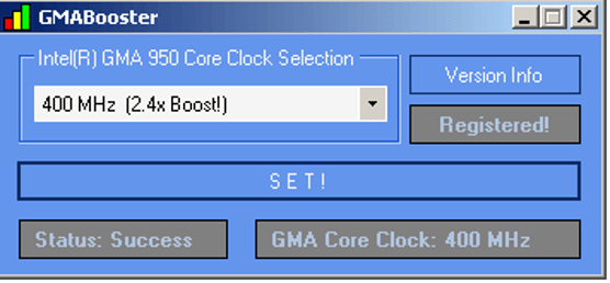 GMA Booster - Overclocking Software