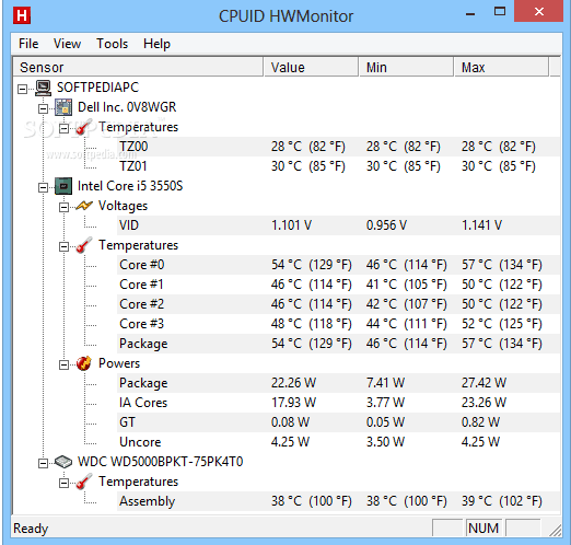 HWMonitor - Windows CPU Temperature Monitor Tool