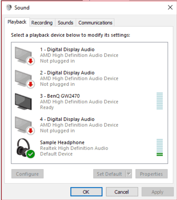 Windows Sound Equalizer (Default)
