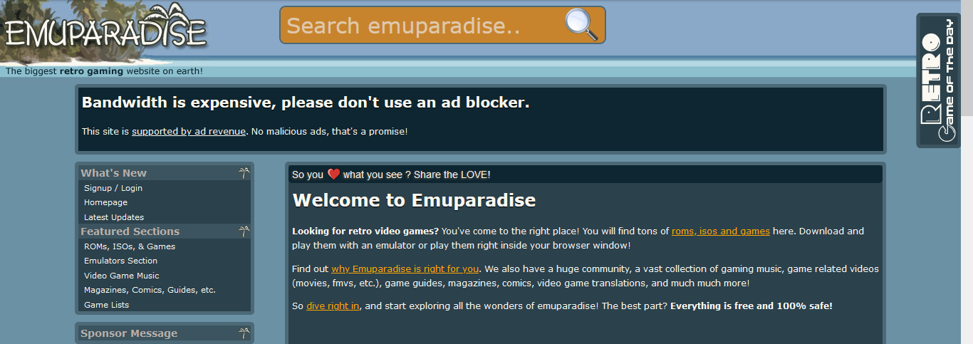 emuparadise; ROM Download websites