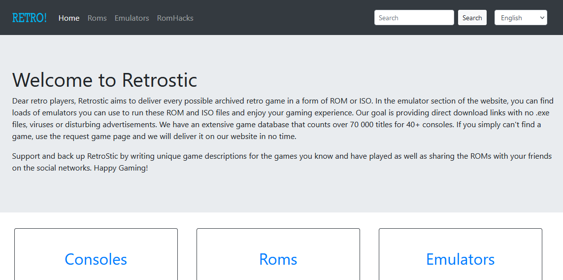 retrostic; ROM Download websites