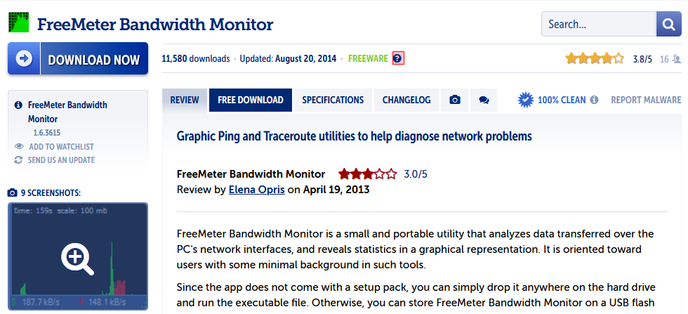 freemeter; Bandwidth Monitoring Tools