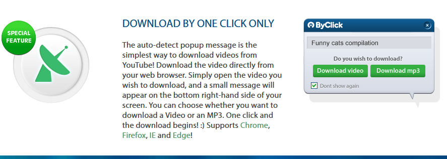 by click; Free Youtube Video Downloader