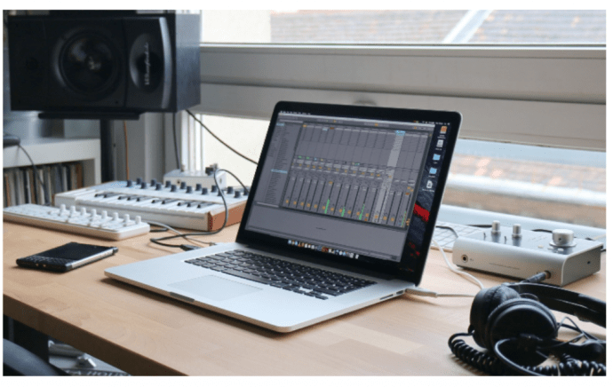 MacBook Pro using Audio Recording Equipment
