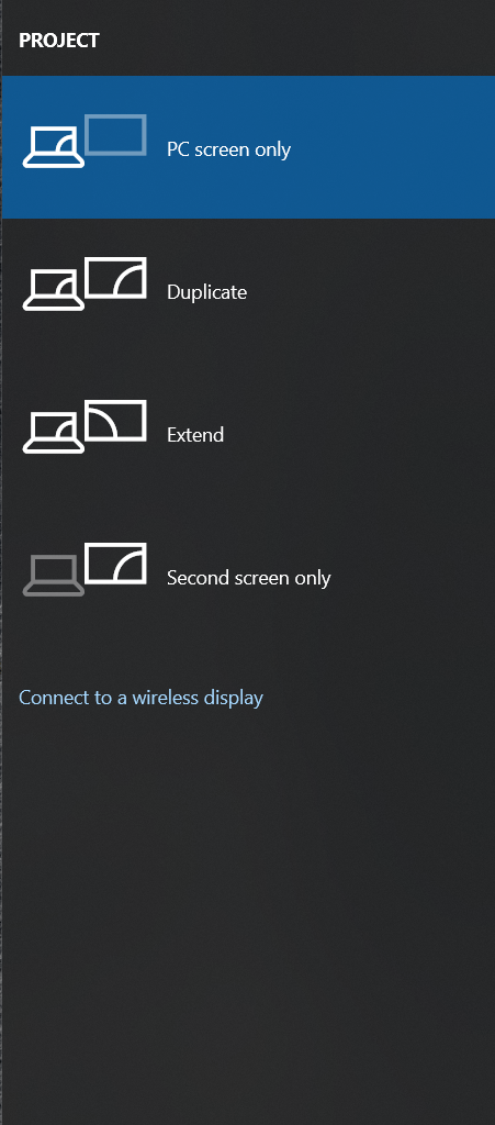 Windows Project menu