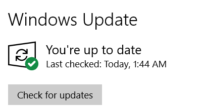 Windows Update Menu