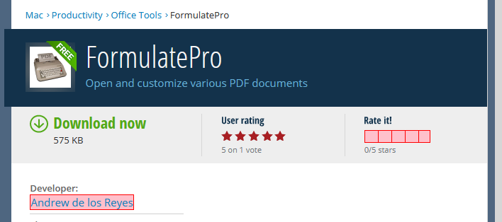formulatepro; Free Open Source PDF Editors
