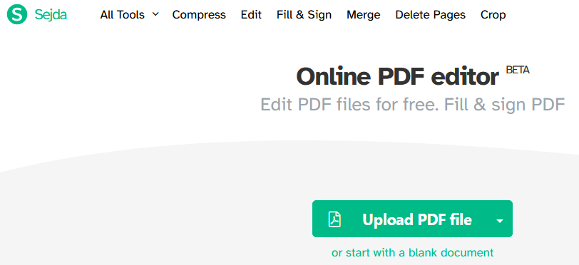 sejda; Free Open Source PDF Editors