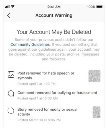 Banned by Instagram