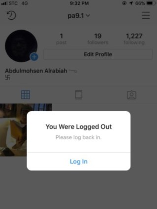 Log Out and Log In Again Instagram