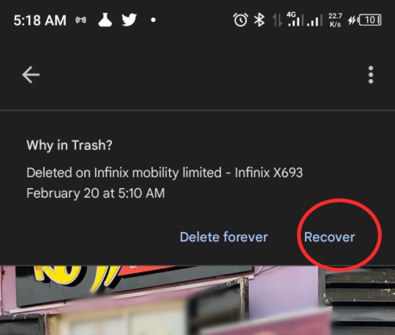 How to retrieve deleted contact on Android 