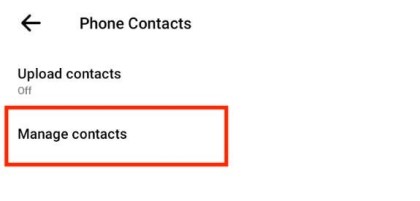 Select Manage contacts.