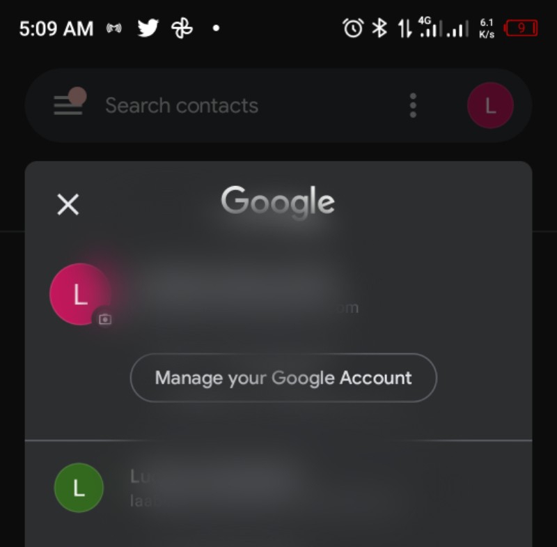 Recover phone number on Android switch email