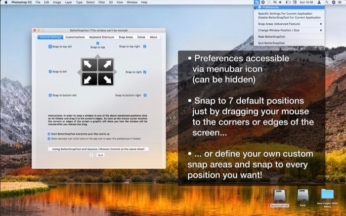 BetterSnapTool window management app for macOS