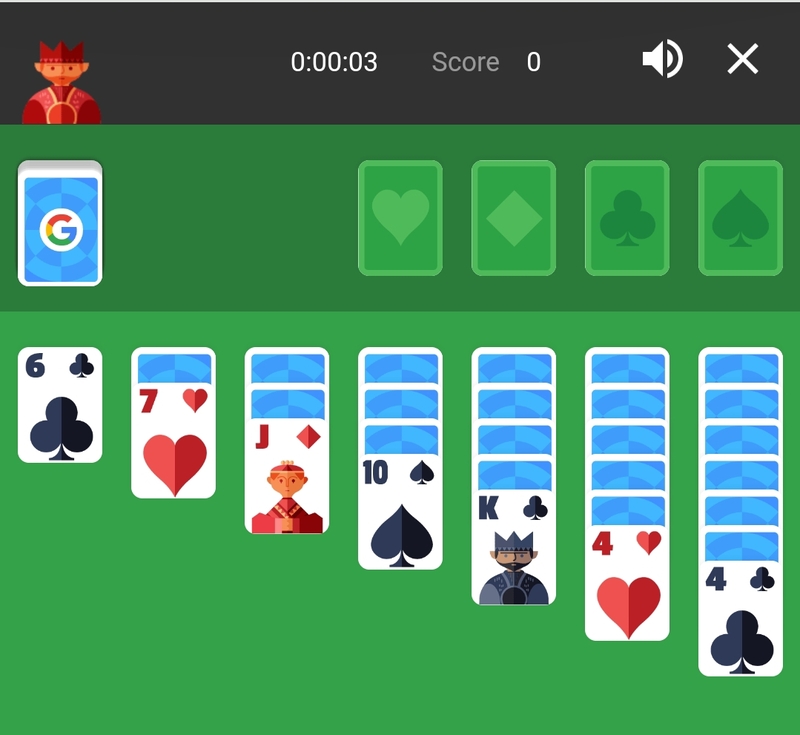google Solitaire game - free google game