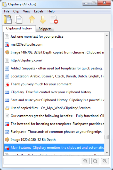 clipdiary Windows clipboard manager