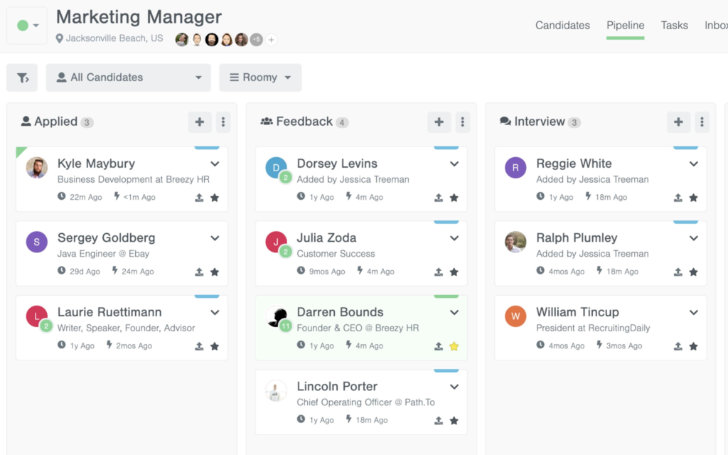Breezy HR screenshot - 10 Best Applicant Tracking Systems For Recruiting In 2022